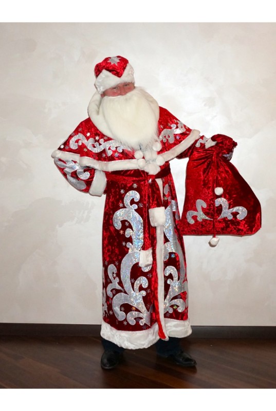Костюм Дед Мороз арт. ДМПР (дед мороз с пелериной, расшивной)