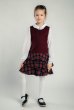 Сарафан Мери (бордовый+синяя клетка)